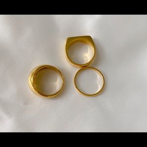 Gold Bar Ring, Gold Signet Ring